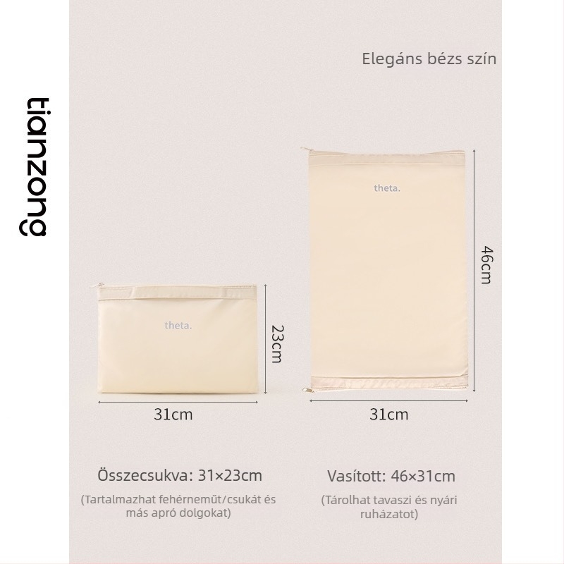 Ruhatároló táska, kocka alakú, nylon, többfunkciós, utazáshoz ideális (alsónemű, ruházat és piszkos ruhák)