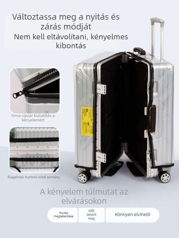 Átlátszó PVC bőrdönd védőburkolat – vízálló, kopásálló, uniszex védőhüvely a bőröndökhöz, vastított dizájn utazásokhoz