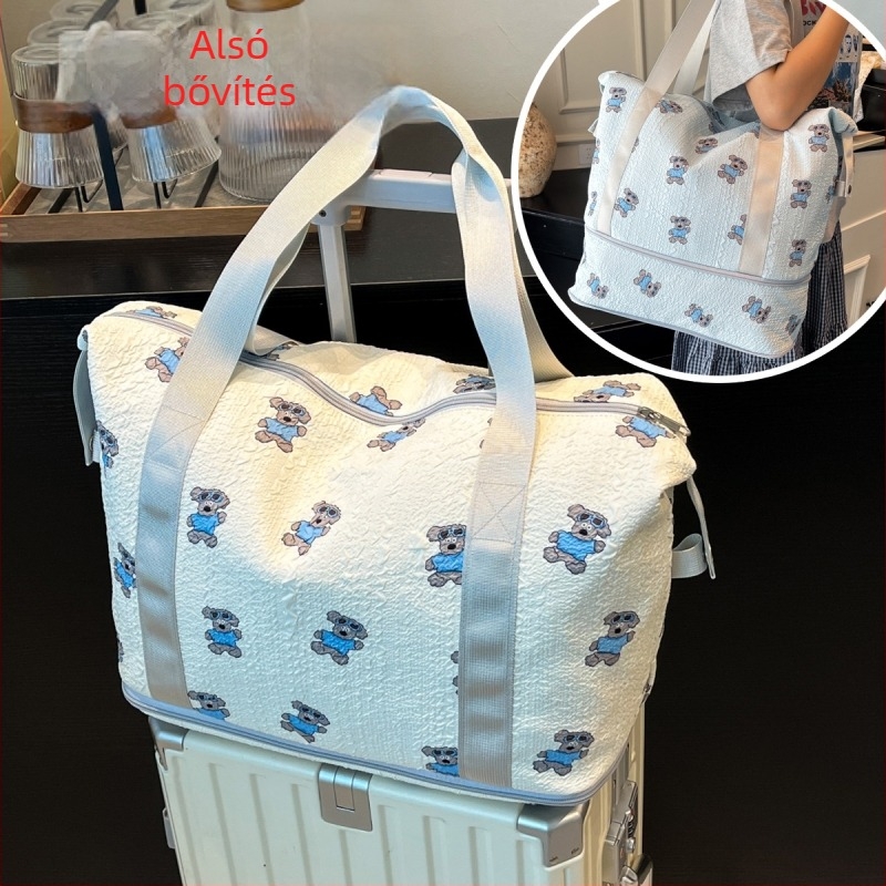 Uniszex utazótáska, 36–55 L, nylon, könnyű, vízálló, kopásálló, bővíthető