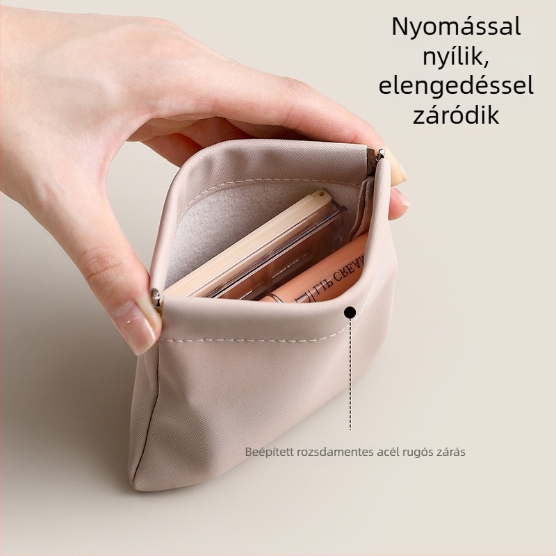 FaSoLa utazási sminktáska automata zárással, hordozható púder-kompakt és rúzs tároló, kozmetikai szervező