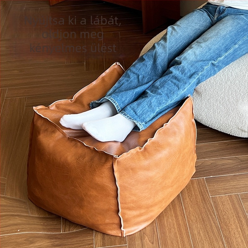 Bőr tároló puff, négyszögletes, többfunkciós, ruhák és textilek tárolására, hálószoba és nappali számára, könnyed luxus stílus