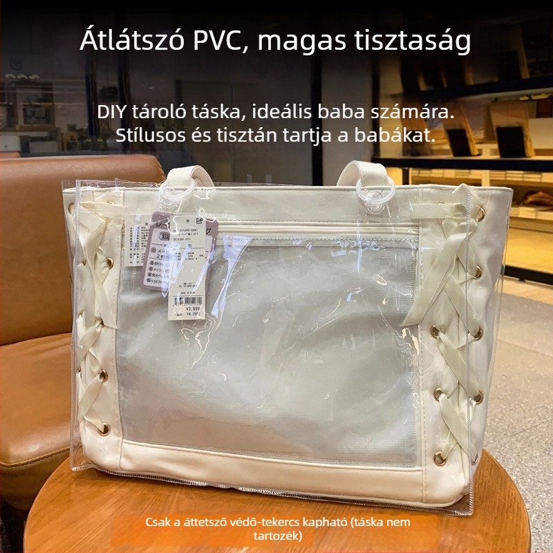 Átlátszó PVC kocka alakú tárolótáska, többfunkciós, modell 00901