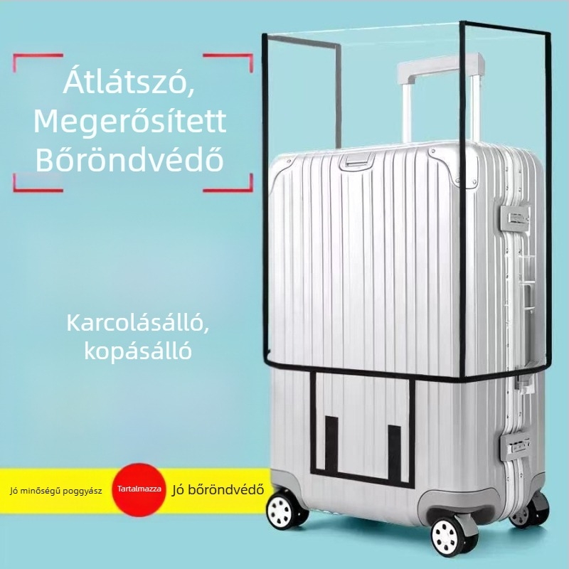 Átlátszó bőröndvédő borítás PVC-ből, EVA béléses; vízálló, antibakteriális, kopásálló