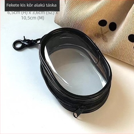 Utazási adatkábel-tároló táska — hengeres formájú, PVC anyag, többfunkciós, modern minimál stílus, utazásokhoz.