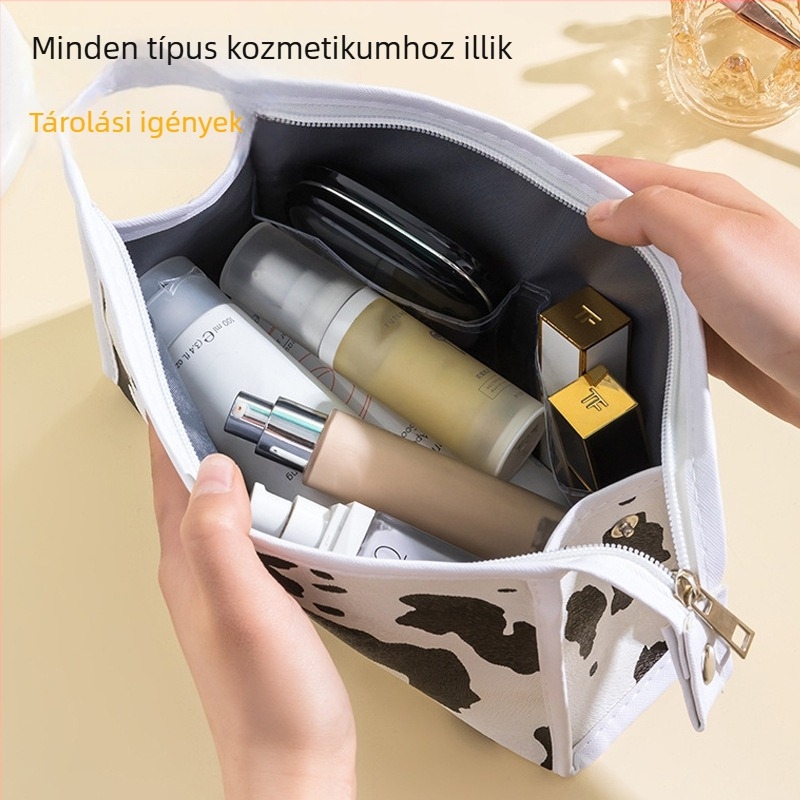 PU kozmetikai táska, vízálló, kocka alakú, nagy kapacitású, utazáshoz, többfunkciós smink rendszerező
