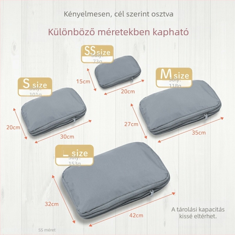 Utazási tömörítő tároló táska YKK cipzárral, vízálló és penészálló, nagy kapacitású nylon tároló, többszörös felhasználásra