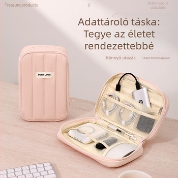 Adat tároló táska - kézitáska stílusú, anyag: down cloth + kompozit pamut, multifunkcionális utazáshoz, modern minimalista dizájn