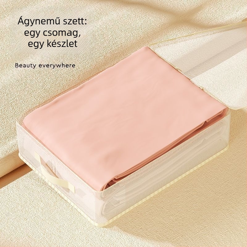 Légáteresztő négy darabos tárolókészlet hálószobára, kocka alakú, PVC, modell Wx-004