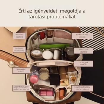 Sugar cube sminktáska, PU anyag, kocka alak, vízálló, ultrakönnyű, rekeszekkel a nagy kapacitáshoz utazáshoz