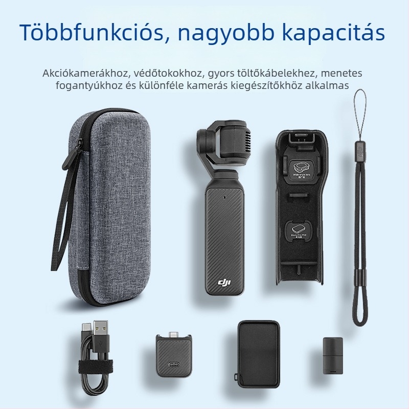 DJI Pocket 3 tároló doboz, kézitáska stílus, Oxford anyag, rendszerezés, mindennapi használat
