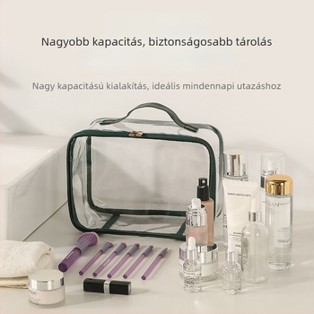 PU bőr kozmetikai neszesszer, hengeralakú, légző, modern-minimalista stílus, sakkos mintával, utazásokhoz, smink tárolására és asztali tárolásra