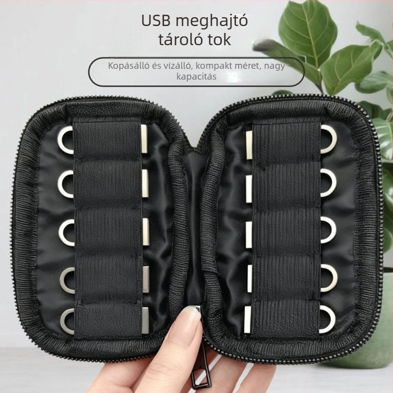 10 darab ultrakompakt USB-tároló táska készlet – autózenei használatra, minden egyben USB-átalakítóval