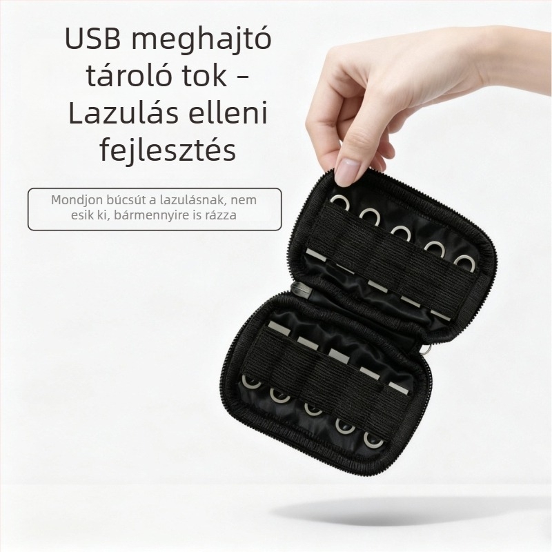 10 darab ultrakompakt USB-tároló táska készlet – autózenei használatra, minden egyben USB-átalakítóval