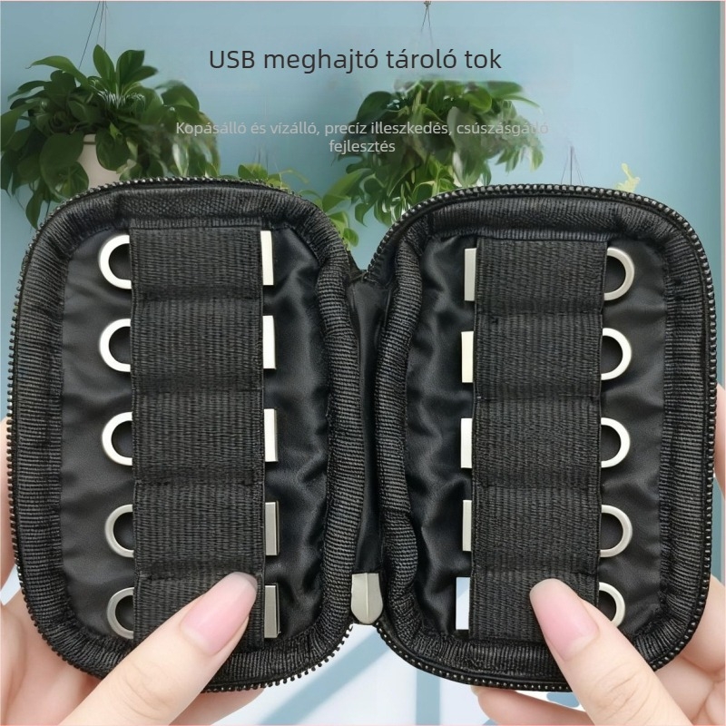 10 darab ultrakompakt USB-tároló táska készlet – autózenei használatra, minden egyben USB-átalakítóval