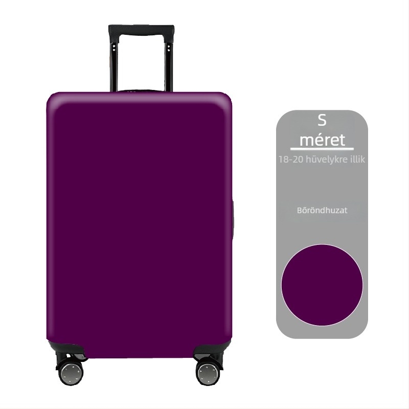 Egyszakínű bőröndvédő huzat logónyomtatási lehetőséggel, minimalist design, könnyen fel- és levehető, elasztikus csattal, utazásokhoz