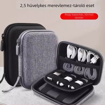 Utazási tároló táska - kézi táska stílus, többfunkciós tok kábelekhez, töltők és kis elektronikai eszközökhöz, modern minimalista dizájn