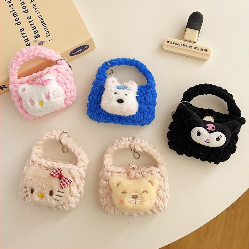 Ékszerdoboz, textil, rajzfilmszerű cukiság stílus, kézitáska formájú, többfunkciós utazási tároló