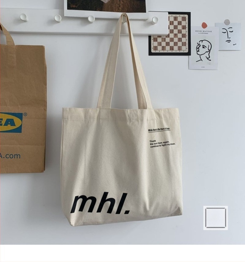 Vászon Tote táska, városi minimalist stílus, nyitott felső rész, belső zsebek telefonhoz és ID-hoz