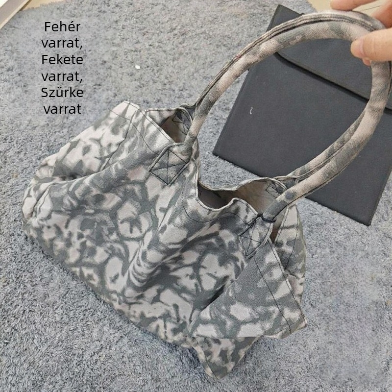 Női vászon tote táska – városi letisztult stílus, nagy kapacitás, függőleges négyzetes forma, belső telefonzseb