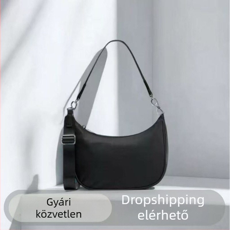 Lululemon Underarm Crossbody Táska – Vászon, Ovál alak, Cipzáras nyitás, Nylon bélés, Városi minimalistStílus