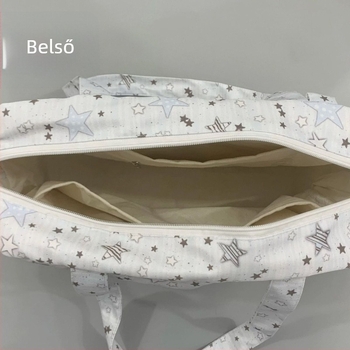 Nylon oldalt vállon tartható táska utcai divat stílusban, vízszintes négyzet alakú, cipzáros nyitás, laminált belső zseb