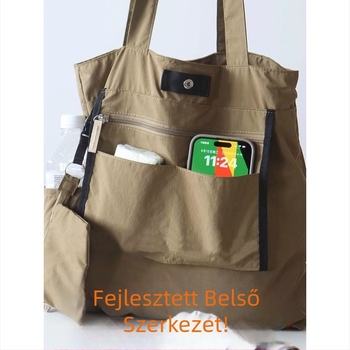 Női tote táska — nylon, városi minimalist stílus, alkaros kivitel, 2025 nyár, mindennapi használat