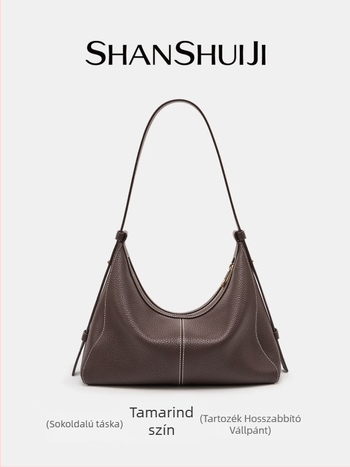 Shanshui Collection 2025 Hobo táska első réteg marhahús bőrből, női váll- és keresztpántos tote, nagy kapacitású