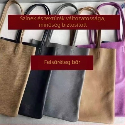Uniszex valódi bőrből készült táska, cipzáras záródás, tehenbőr bélés, mindennapi használatra