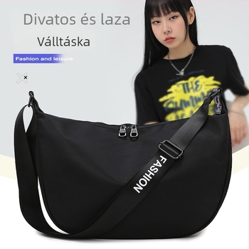 Dumpling táska – városi minimalizmus, Oxford anyag, dumpling forma, cipzáras nyitás, belső zsebek: cipzáras zseb, telefonzseb, sandwich típusú cipzáras zseb