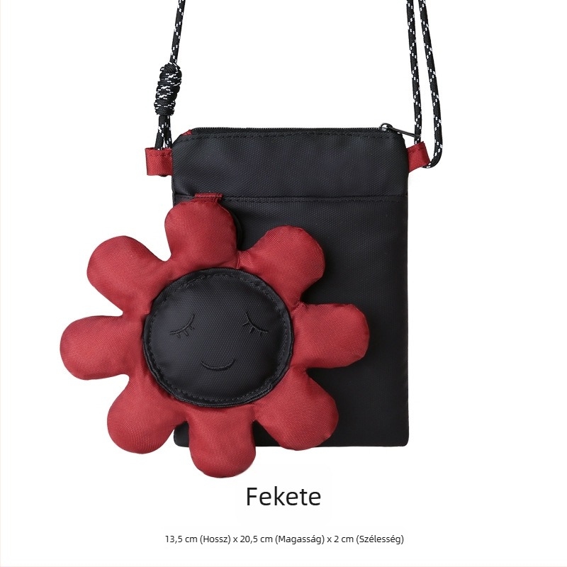 Patch dizájnos crossbody telefon táska, Oxford anyag, városi egyszerű stílus, függőleges négyzetes forma, cipzár nyitás, belső zseb a telefon számára