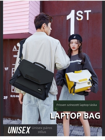 Koreai stílusú diáktáska Oxford anyagból, vízálló, nagy kapacitású, laptopzsebbel, keresztpántos