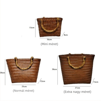 PP anyagú kézitáska, nyitott felső, bélés nélkül, mindennapi használatra, 2025 tavasz