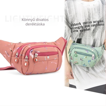Uniszex nylon Crossbody táska, több rekeszes, cipzáras nyitás, belső cipzáros zseb és dokumentumoknak való zseb