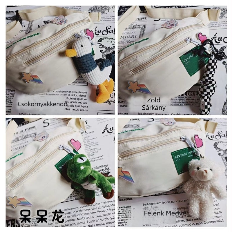 Női Harajuku-stílusú övtáska, japán utcai megjelenés, retro koreai hangulat, sokoldalú viselés övként vagy crossbodyként