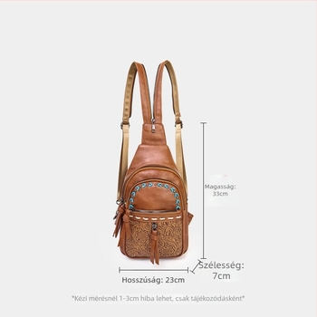 Átalakítható crossbody táska hátizsákkal, PU anyag, poliészter bélés, cipzáras zárás, belső cipzáras zseb, másodlagos rekesz