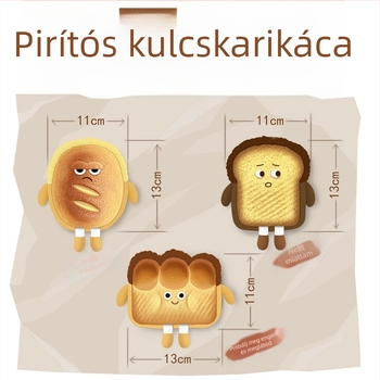 Toast alakú válltáska, rajzfilmszerű dizájn, pamut anyag, zipzáras nyitás, rekesz az ID-hez, Cat Fan, utcai stílus