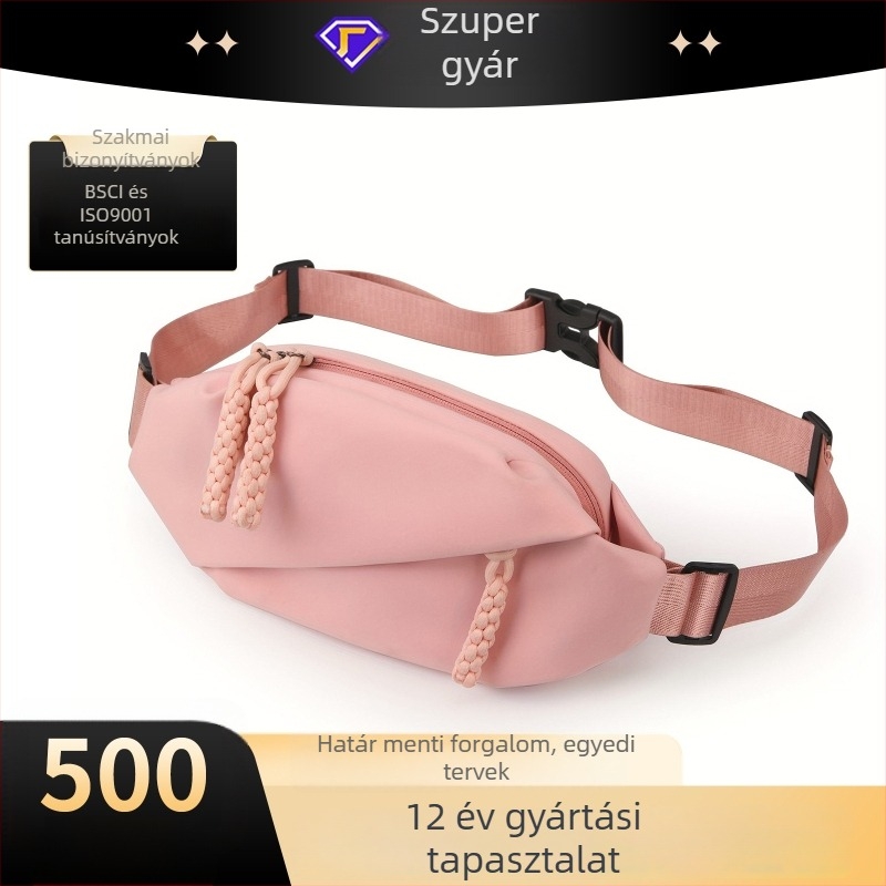Nylon keresztbody táska üzleti utazásokhoz, cipzáras záródás, háromdimenziós külső, belső szervező több rekesszel