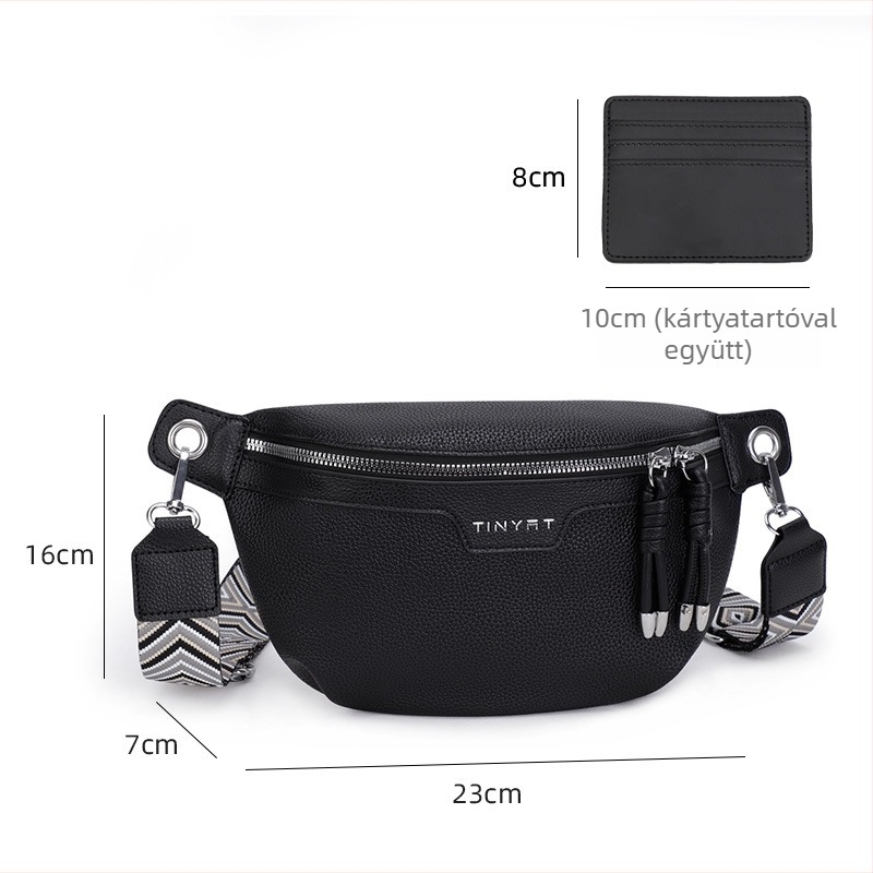 PU anyagú crossbody táska fedéllel — városi egyszerű stílus, cipzáras nyitás, poliészter bélés, Tianyi márka
