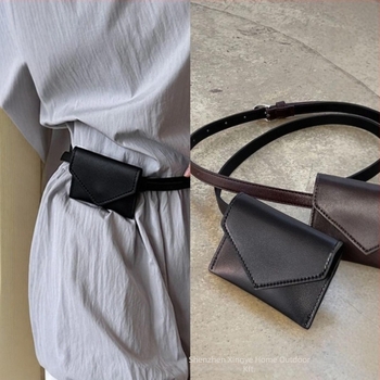 Női mini deréktáska dekoratív övvel, elegáns kártyatartó, sokoldalú deréktáska