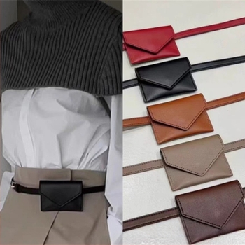 Női mini deréktáska dekoratív övvel, elegáns kártyatartó, sokoldalú deréktáska