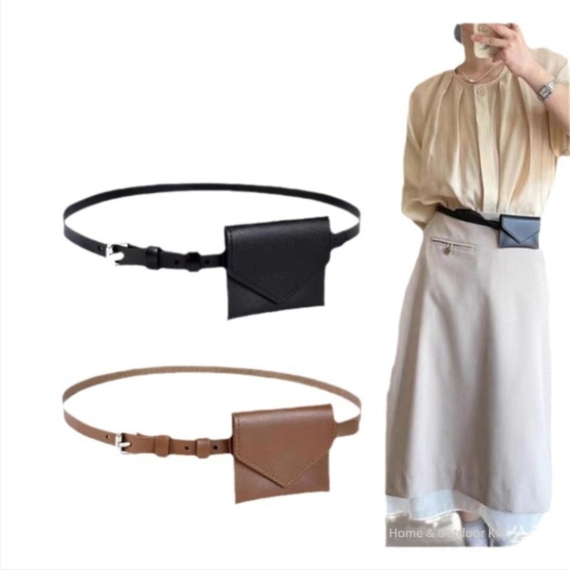Női mini deréktáska dekoratív övvel, elegáns kártyatartó, sokoldalú deréktáska
