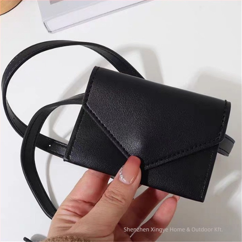 Női mini deréktáska dekoratív övvel, elegáns kártyatartó, sokoldalú deréktáska