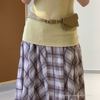 Női mini övtáska — retro stílus, PU anyag, őszi 2025, fedeles nyitás