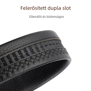 Férfi bőrszíj, első réteg tehénbőrből, 2-4 cm szélesség, automata csattal, lychee mintázat
