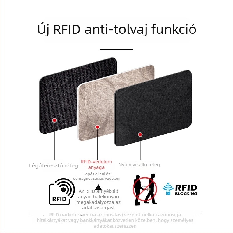 RFID-védett, vízálló nylon sport derék-táska, uniszex, vékony dizájn, kültéri sportokra