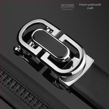 Férfi valódi bőr öv automata csattal, 2–4 cm szélesség, ötvözetes csatt, hétköznapi divat