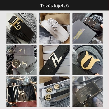 Férfi valódi bőr öv automata csattal, 2–4 cm szélesség, ötvözetes csatt, hétköznapi divat