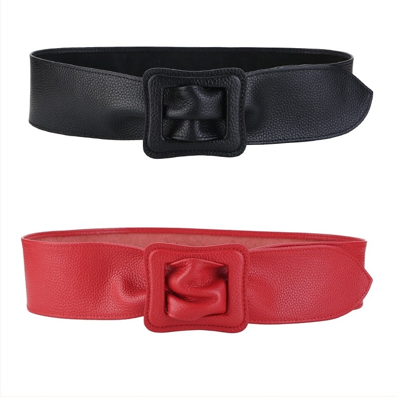 Női derékszíj valódi bőrből, első réteg marhabőrből, All-Match stílus, egyhurok öv ruhákhoz és pulóverekhez
