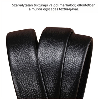 Valódi bőrből készült öv automata csattal, első osztályú tehénbőrből, elektroplating felület, Yiwu eredetű