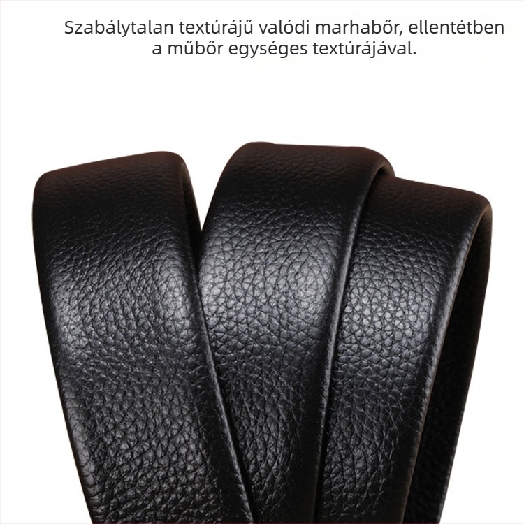 Valódi bőrből készült öv automata csattal, első osztályú tehénbőrből, elektroplating felület, Yiwu eredetű